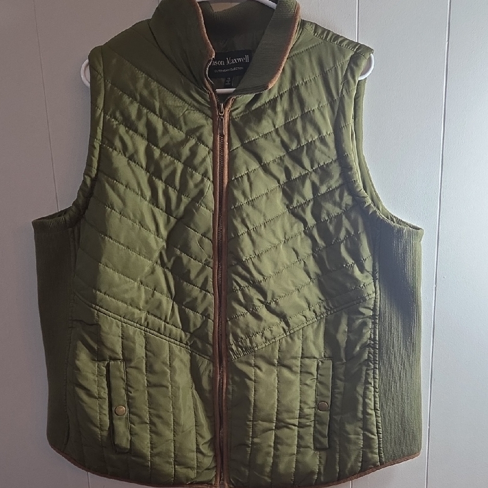 Jason Maxwell Olive Quilted Vest